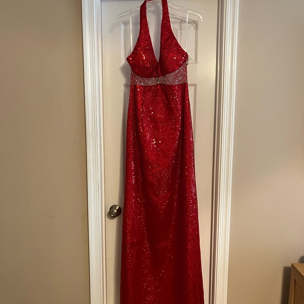 Red Halter Gown